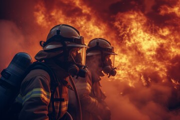 Fearless Firefighters: Capturing The Heroic Battle Against Flames With Precision And Grace, Offering Hope And Safety