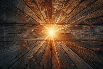 Vintage Sunburst: Rustic Photo With Warm Rays Of Sunlight, Symmetrical And Centered, Offering Plenty Of Copy Space