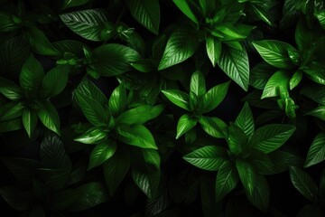 Botanical background made of a lot of young plants with juicy leaves. Creative layout with copy space for advertiser - obrazy, fototapety, plakaty
