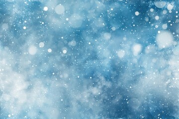 Snowfall on a blue background with varying light intensities