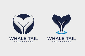 Whale tail logo collection design vector with creative idea