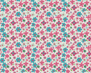 Cute seamless pattern in small flower. Small pink flowers. White background. Ditsy floral background. The elegant the template for fashion prints.Cute seamless pattern in small flower. EPS included.