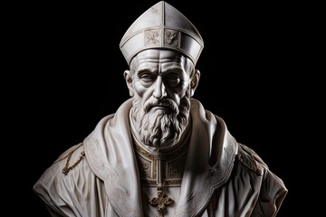 Pope Gregory I alias Saint Gregory the Great portrait statue.