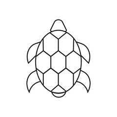 Fototapeta premium Vector black silhouette of a turtle isolated on a white background. 