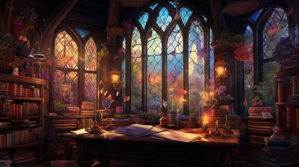 alchemist's cottage in a fantasy world, generative AI