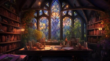 alchemist's cottage in a fantasy world, generative AI - obrazy, fototapety, plakaty