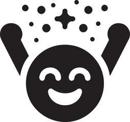 Jubilant Emoji Icon with Party Poppers