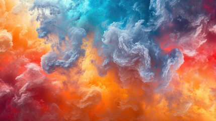 Fototapeta premium Abstract multi-colored clouds glow in the sky wallpaper