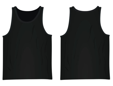 Male sleeveless t shirt. vector