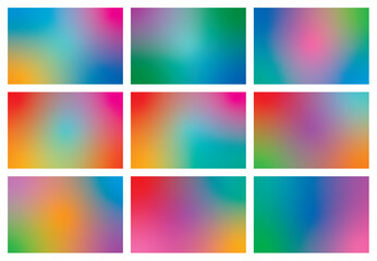 rectangle gradient set. gradient backgrounds. nine gradient backgrounds