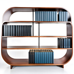 modern bookshelf with books