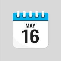 Icon page calendar day - 16 May
