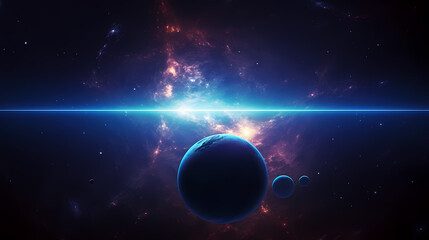 Space galaxy background, 3D illustration of nebulae in the universe