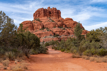 Bell Rock in Sedona Arizona, as seen from a hiking trail