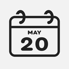 Icon page calendar day - 20 May