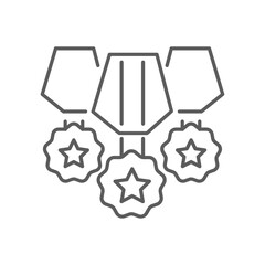 Obraz premium Vector flat illustration. Victory icon. Award, badge, winner's medal, victory cup. Perfect icon for your design.