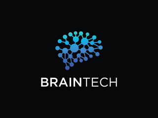 Brain Digital technology Logo Design Template
