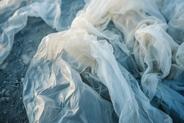 Obraz premium Closeup of a plastic bag. Pollution Concept