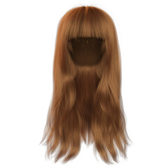 Fototapeta premium 3D rendered ginger long hair with bangs 