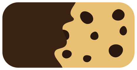 Chocolate chip cookies coated with chocolate. Vector illustration.	