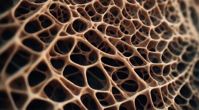 Microscopic picture of human bone structure. Medical research of the human bone structure Generative AI.