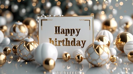 Festive joy: a heartwarming greeting card adorned with the text happy birthday, radiating celebratory cheer and warm wishes, perfect for expressing love and joy on this special occasion.