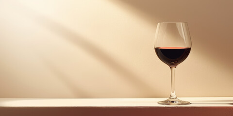 Banner featuring a single elegant wine glass at the side, ample copy space.