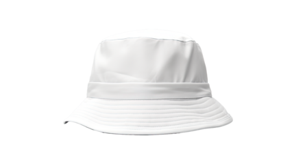 White bucket hat isolated on white or transparent background