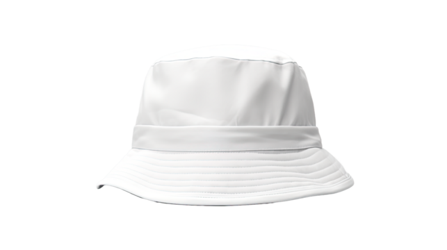 White bucket hat isolated on white or transparent background