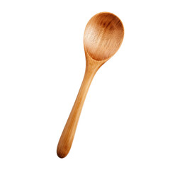 Wooden spoon isolated on white or transparent background