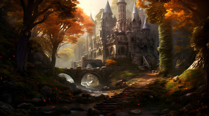 old cave in the forest,,
A fairytale castle in the heart of an enchanted forest wonderland fantasy roleplay
