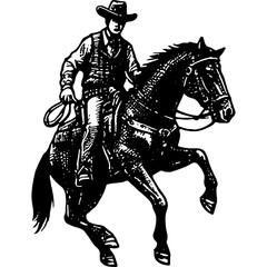 Cowboy Riding A Horse 