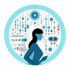 FemTech, medical professional studying symptoms of menopause, vector illustration. , fertility