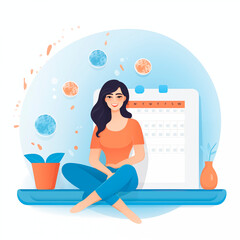 Obraz premium FemTech, medical professional studying symptoms of menopause, vector illustration. , fertility