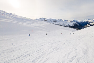 Winter French Alps, ski resort Flaine, Grand Massif near Mont Blanc, France