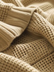 A close up of a knitted sweater. Generative AI.