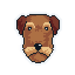 Fototapeta premium Welsh Terrier - Cute Kawaii Cartoon Pixel Art Dog Icon Vector