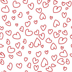 seamless red heart pattern vector