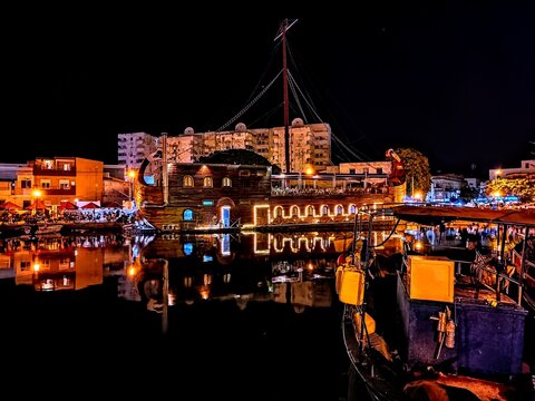 Old port of Bizerte by night