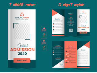 professional admission flyer or tri fold brochure design template