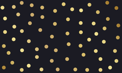 Festive background with gold polka dots on dark