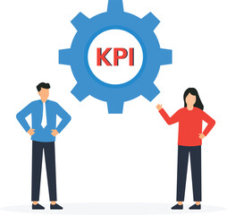 Fototapeta na wymiar KPI, Key Performance Indicator and project goal or business idea concept, 