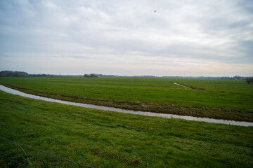 Fototapeta na wymiar Rural landscape around Waver during the fall, the Netherlands