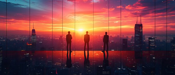 Couple Standing in Front of Sunset