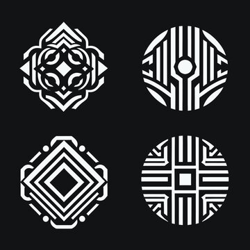 Set of black and white Logo patterns, seamless, vector, design, black, tire, illustration	
