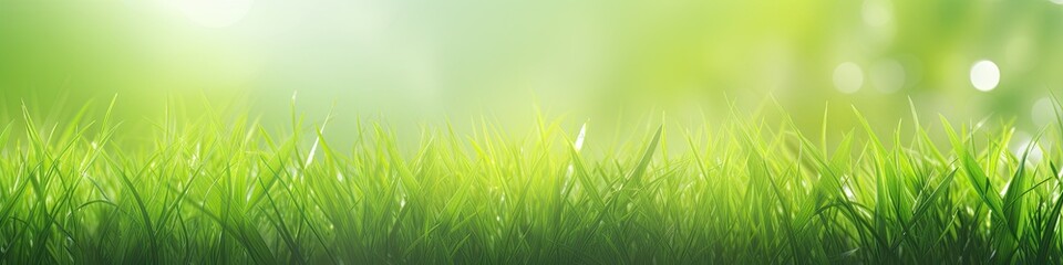 Green grass and sunlight banner background