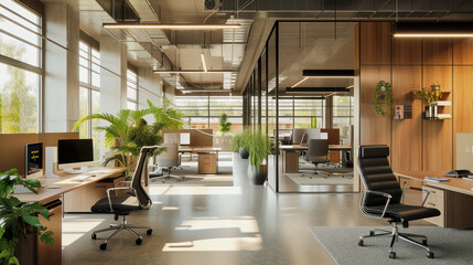 illustration of a modern open plan office