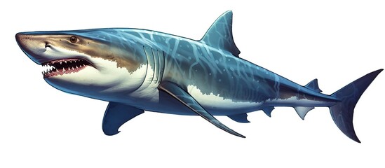 shark illustration isolated on white background