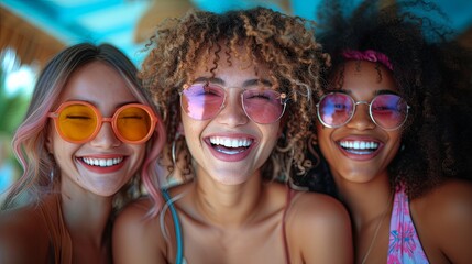 Group of Young Women Wearing Sunglasses