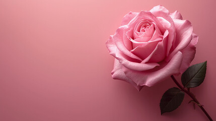 A pink rose with a soft-focus background